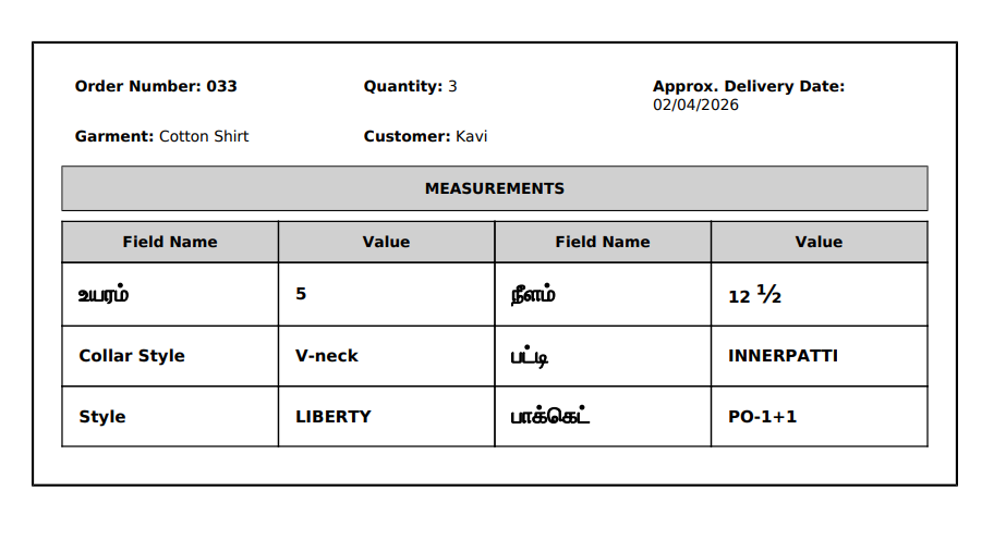 Staff Invoice without Staff Details